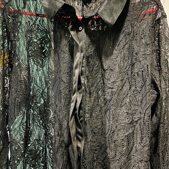 Black sheer net shirt top !! - Picture 4 of 9